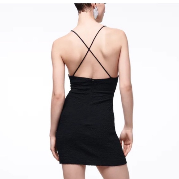 Zara Textured Draped Mini Dress - Picture 4 of 12